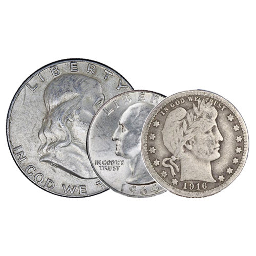 90% Silver Coins ($1 FV, Circulated, Dimes, and/or Quarters and/or Halves)