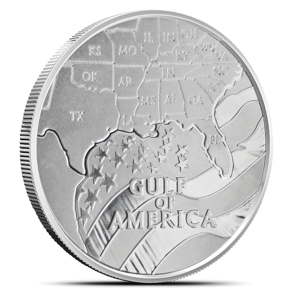 1 oz Gulf of America Commemorative Silver Round (New, Eagle Reverse)